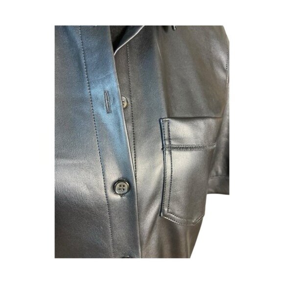 MNG (Mango) faux leather shirt dress - Picture 3 of 9